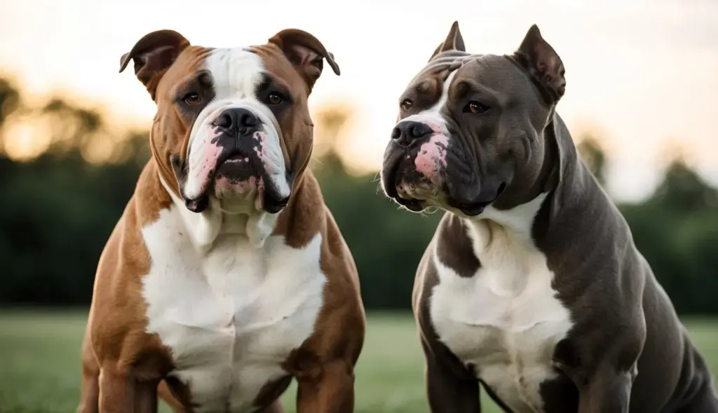 american bulldog size comparison to the american pitbull terrier